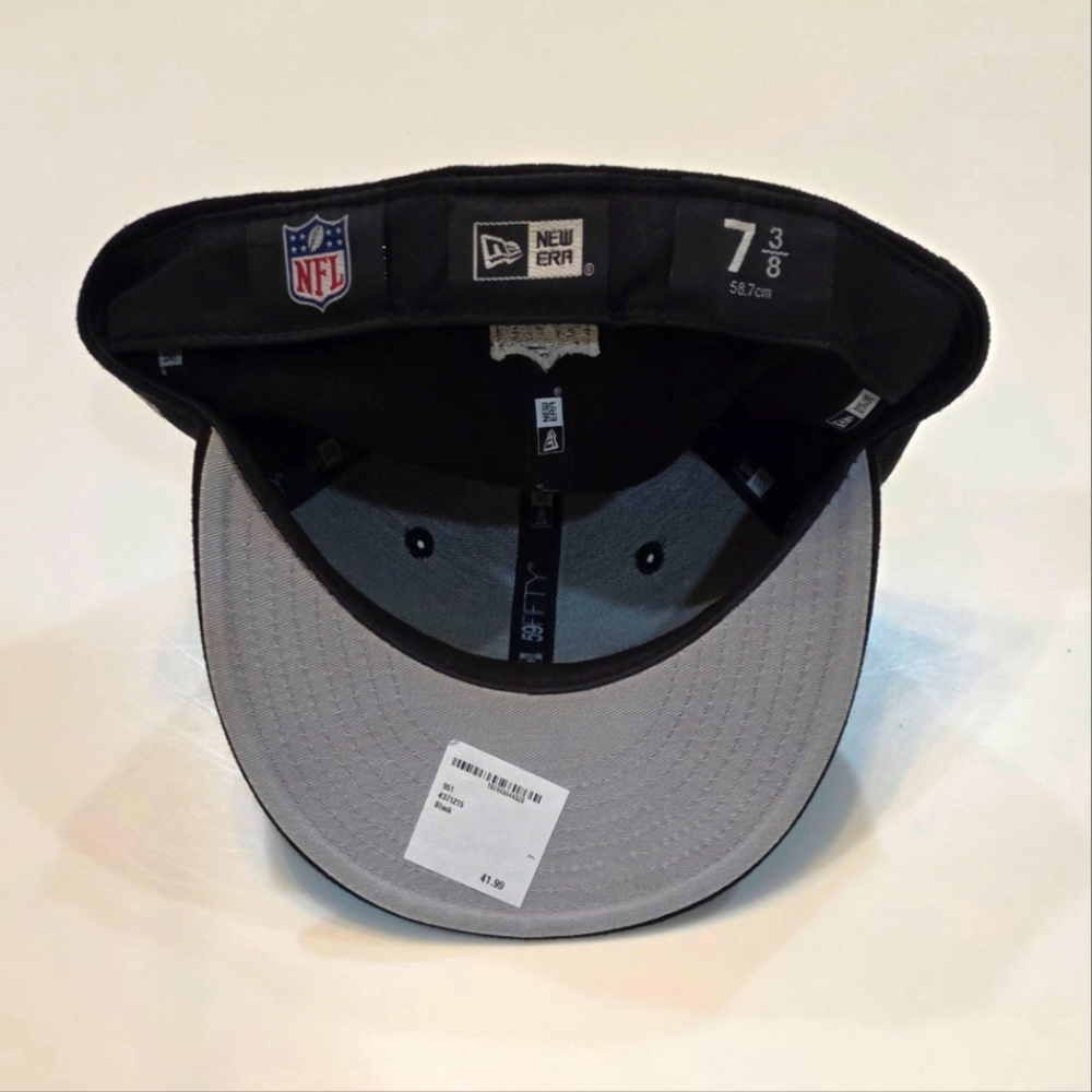 NEW YORK JETS|New Era 59Fifty Team Headwear|Black/White Colorway|Size 7 3/8 - Picture 3 of 4